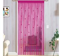 Taiyuhomes Bead String Curtains Door Fly Screen Curtain Beaded Curtain For Doorways Window Decorations Room Divider Single Door Curtains Beads (90x200cm) Rose