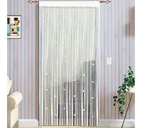 Taiyuhomes Bead String Curtains Door Fly Screen Curtains Beaded Curtain For Doorways Window Decorations Room Divider Single Door Curtain Beads (90x200cm) White