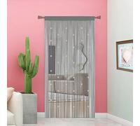 Taiyuhomes Beaded Fly Insect Curtains Fly Screen For Doors Curtain Bead String Curtains For Doorways Window Decorations Room Divider Single Door Beads (Grey 90x200cm)