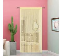 Taiyuhomes Beaded Fly Insect Curtains Fly Screen For Doors Curtain Bead String Curtains For Doorways Window Decorations Room Divider Single Door Beads (Beige 90x245cm)