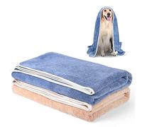 TAIYUNWEI Dog Towel, 2 PACK LARGE & SUPER Absorbent Microfibre Pet Towel, Microfiber Pet Bath Towel for Dogs Cats, Machine Washable & Dryable