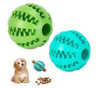 Taiyyi Dog Toy, Toothbrush Ball, for Cleaning/Chewing/Play/Training Balls, Natural Rubber Dog Feeding Balls, 2 (Green and Blue)