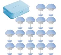 Taiyyi Pack of 16 Duvet Holders, Duvet Clips, Duvet Clips Fixer with Storage Box, Duvet Cover Clip, Practical Tool for Attaching (Beige, Pink, Blue, Green) (Blue)