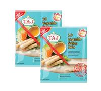 Taj 20 Vegetable Spring Rolls 700g Crispy and Delicious Frozen Snack Authentic Asian-Style Rolls with Fresh Vegetables Ready-to-Cook No Artificial Preservatives Pack of 2