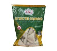 Taj 40 Mix Veg Samosa Authentic Indian Frozen Snack Crispy Pastry Pockets Stuffed with Fresh Vegetables and Spices Ready-to-Cook Frozen Indian Snack 1440g Pack of 1
