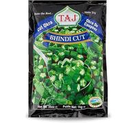Taj Bhindi Cut Okra - 1kg Freshly Frozen Lady's Finger Pre-Cut Okra for Quick and Easy Cooking Free from Preservatives and Additives Pack of 1