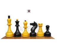 TAJ CHESS STORE Tal Soviet Grandmaster Antique Reproduction Chess Set | 1960's Soviet Tournament Weighted Chess Pieces | Antiqued Boxwood With 4 King