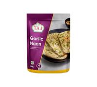 Taj Garlic Naan 300g Authentic Indian Style Soft Fluffy Bread Deliciously Infused with Rich Garlic Butter Flavor Ready to Eat Pack of 1