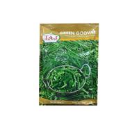 Taj Green Goovar - 1Kg, Fresh Frozen Cluster Beans, Haricots Verts, Ready to Cook, Ideal for Indian Cuisine, Authentic Indian Flavor, No Preservatives or Additives Pack of 1