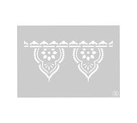 Taj Indian Border Stencil. Intricate Indian Border Stencil. Reusable Laser Cut Stencil Template. Furniture Wall Floor Fabric Stencil - Just add Paint. The Stencil Studio. Size Small (A4)(10697S)