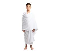 Taj Kids Ehram for 6-9 Years - Hajj and Umrah Essentials - Ihram for Umrah Men - 2 Towels White - Hygienic Natural 100% Pure Combed Cotton Towels