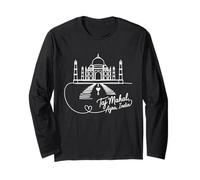 Taj Mahal, Agra, India Signature Heart Art Souvenir Long Sleeve T-Shirt