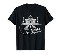 Taj Mahal, Agra, India Signature Heart Art Souvenir T-Shirt