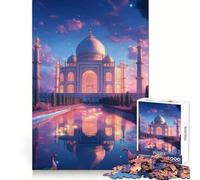 Taj Mahal at Sunset Jigsaw Puzzles 1000 Pieces for Adults Think Smart Toy Indoor Play Accurate Cut Lovely Gift (50x75cm)