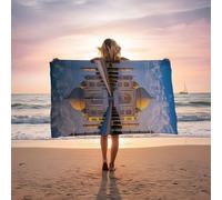 Taj Mahal Beach Towel, Landscape Beach Towels Oversized 28''x56'' Quick Dry Sand Free Lightweight Soft Absorbent for Women Men Swimming Pool Gym Yoga Spa Sauna Bath Towel Travel Essentials LSTJ-3021