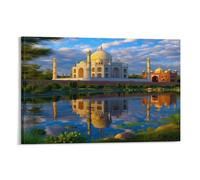 Taj Mahal in India Wall Decor Poster Taj Mahal Giclee Canvas Prints Modern Wall Art Picture for Living Room Bedroom Home Office Modern Decor 08x12inch(20x30cm)