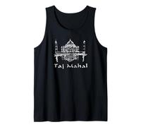 Taj Mahal India Agra Historic Architecture Worn Effect Art Tank Top