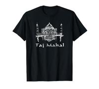 Taj Mahal India Agra Historic Architecture Worn Effect Art Value Graphic T-Shirt