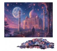 Taj Mahal India Art Adult Wooden Puzzle | Adult Jigsaw Puzzle - easy-to-see colour differences for piece grouping on weekends.