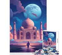 Taj Mahal India Art Jigsaw Puzzles 1000 Pieces for Teenagers Boost Memory And Cognitive Function Calm Peaceful Leisure Activity (38X52cm)