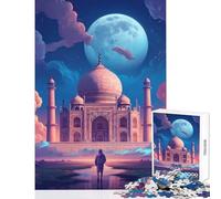 Taj Mahal India Art Puzzles for Teenagers 1000 Piece Support Memory Strength And Retention Gentle Calm Leisure Activity (38X26cm)