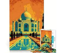 Taj Mahal India Colors 1000 Piece Jigsaw Puzzles for Adults Jigsaw Memory Lift Slow Enjoy Image Assembly Creative Gift (38x26cm)