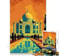 Taj Mahal India Colors Jigsaw Puzzle for Adults 1000 Pieces Think Smart Toy Home Enjoy Accurate Cut Wall Art Decor (50x75cm)
