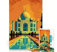 Taj Mahal India Colors Jigsaw Puzzles 1000 Piece for Adults Mental Logic Toy Peaceful Fun Firm Cut Cherished Gift (38x52cm)
