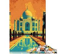 Taj Mahal India Colors Jigsaw Puzzles Puzzle for Adults Kids. 1000 Piece Whimsical Challenge Toy Educational Game Home Decoration for Educational Games Gifts 1000pcs (75x50cm)