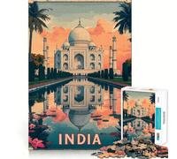 Taj Mahal India Poster 1000 Piece Jigsaws for Teenagers Puzzle Strong Logic Toy Relaxed Mind Clear Edge Bday Surprise (50x75cm)