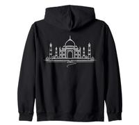 Taj Mahal Line Art Architecture Zip Hoodie