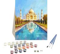 Taj Mahal Paint by Numbers for Adults Landscape Paint by Numbers Kits, Without Frame DIY Paint by Numbers for Children On Canvas with Brushes and Acrylic Paints, for Wall Home Decor 12x16in E-U