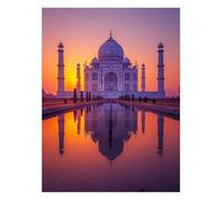 Taj Mahal Paint by Numbers Kit for Adults Sunset Craft Kits with Brushe and Acrylic Paint Set Canvas for Painting 12x16In, Canvas Wall Art Supplies for Fall Decor, Gifts for Women Room Decor JLYH-0755