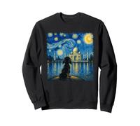 Taj Mahal Palace India Van Gogh Style Cute Dog Starry Night Sweatshirt