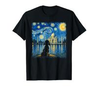 Taj Mahal Palace India Van Gogh Style Cute Dog Starry Night Value Graphic T-Shirt