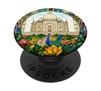 Taj Mahal Peacock Round Design PopSockets Adhesive PopGrip