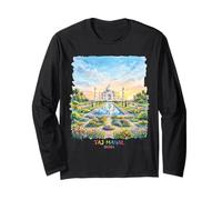 Taj Mahal Watercolor Long Sleeve T-Shirt