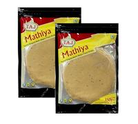 Taj Mathiya 350g Round Shaped Moth Beans Flour Authentic Gujarati Snack Traditional Festive Snack Product from India Pack of 2