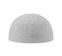 taj Men Islamic Prayer Cap Kufi Topi - Lightweight Skull Cap, Umrah Essentials, Muslim Gifts, Muslim Gifts for Men Grey