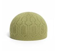 taj Men Islamic Prayer Cap Kufi Topi - Lightweight Skull Cap, Umrah Essentials, Muslim Gifts, Muslim Gifts for Men Olive Green