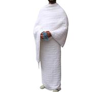 Taj Men's Ihram For Umrah - Umrah Essentials: Bidaaya 2-Piece Ehram Set, White Towels, Hygienic & Natural, 100% Pure Combed Cotton (Adult XXL) - Perfect Umrah Gifts