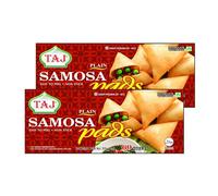 Taj Plain Samosa Pads 60 Sheets Ready to Cook Instant Snacks No Artificial Preservatives Easy to Peel Vegan Frozen Snacks Indian Origin 200G Pack of 2