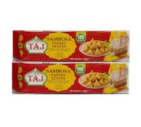 Taj Sambosa Pastry Leaves 100 Sheets 1Kg Ready to Use Samosa and Spring Roll Wrappers Easy to Peel and Easy to Make Halal Frozen Pack of 2