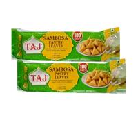 Taj Sambosa Pastry Leaves 100 Sheets 850g Ready to Use Samosa and Spring Roll Wrappers Easy to Peel and Easy to Make Halal Frozen Pack of 2