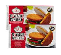 Taj Veggie Burgers 800g Made with Real Ingredients Authentic Flavours Suitable for Vegetarians Product from India Pack of 2