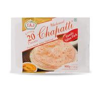 Taj Wholemeal Chapatti 20's Family Pack 900g Soft and Fresh Traditional Indian Flatbread Made from Whole Wheat Flour Perfect for Healthy Meals Authentic Taste and Texture Pack of 1