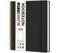 Taja Large Spiral Blank Notebook for Work, A4 Journal for Women & Men