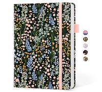 Taja Lined notebook for Women, Aesthetic Cute A5 Hardcover Leather Journal for Writing, College Ruled Notebook for Work & Note Taking, Perfect for Office School Home, 160 Pages, Spring Scatter