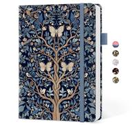 Taja Lined notebook for Women, Aesthetic Cute A5 Hardcover Leather Journal for Writing, College Ruled Notebook for Work & Note Taking, Perfect for Office School Home, 160 Pages, Gilded Wings