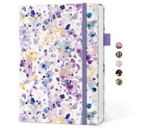 Taja Lined notebook for Women, Aesthetic Cute A5 Hardcover Leather Journal for Writing, College Ruled Notebook for Work & Note Taking, Perfect for Office School Home, 160 Pages, Purple Blocks